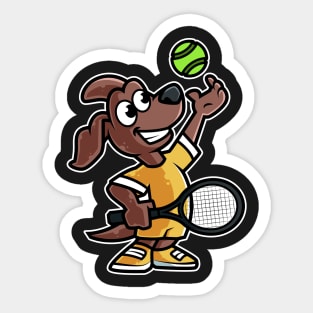 Dog Tennis Player Funny Coach print Sticker